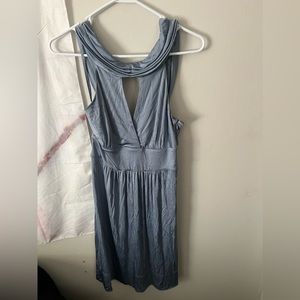 BCBGmaxazria sky blue dress with sash that hangs in the back, in good condition